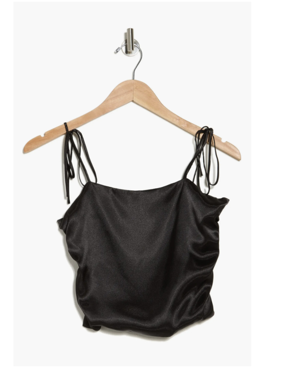Calvin Klein Womens Slim Fit Camisole Black Satin Adjustable Tie Strap XXS NWT